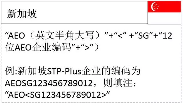 新加坡AEO企業(yè)認(rèn)證編碼格式 規(guī)范